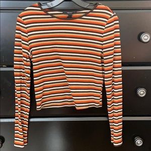 Forever 21 Ribbed long sleeve crop top